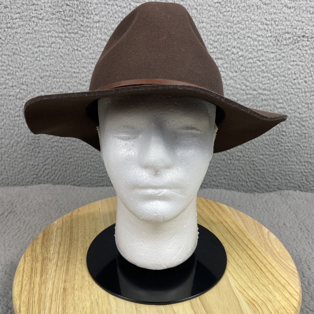 Brixton Wesley Fedora Size Small 56‎ cm Dark Brown 100% Wool Hat Boho Festival